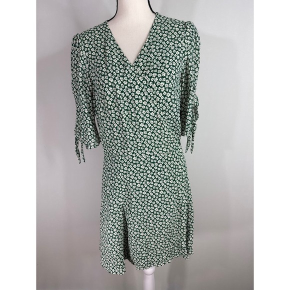 Reformation Venezuela‎ Sammy Wrap Dress Liberty Floral Prints Green XL - Picture 1 of 13